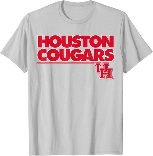 University of Houston | Houston Blue Collection Block Logo T-Shirt - T-Shirt | Ash