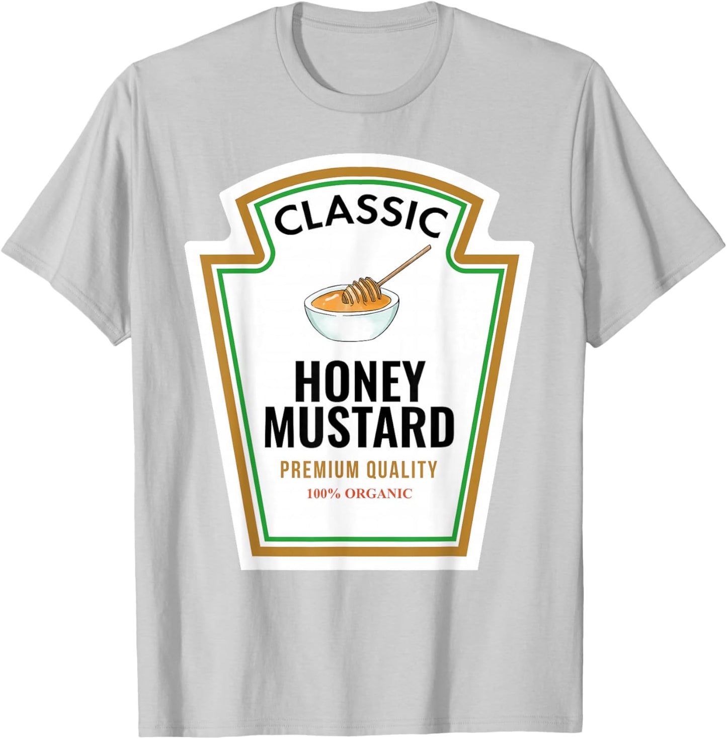 Classic Honey Mustard Label Design Organic Condiment Lover T-Shirt - T-Shirt | Ash