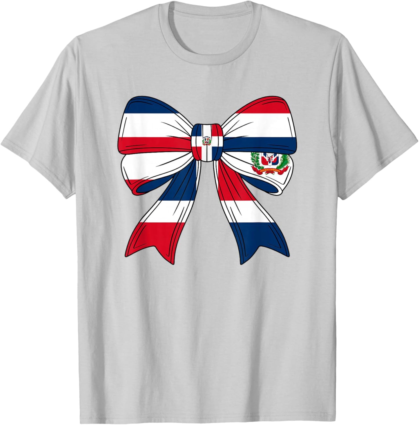 Dominican Girl Women Republica Dominicana Flag Coquette Bow T-Shirt - T-Shirt | Ash