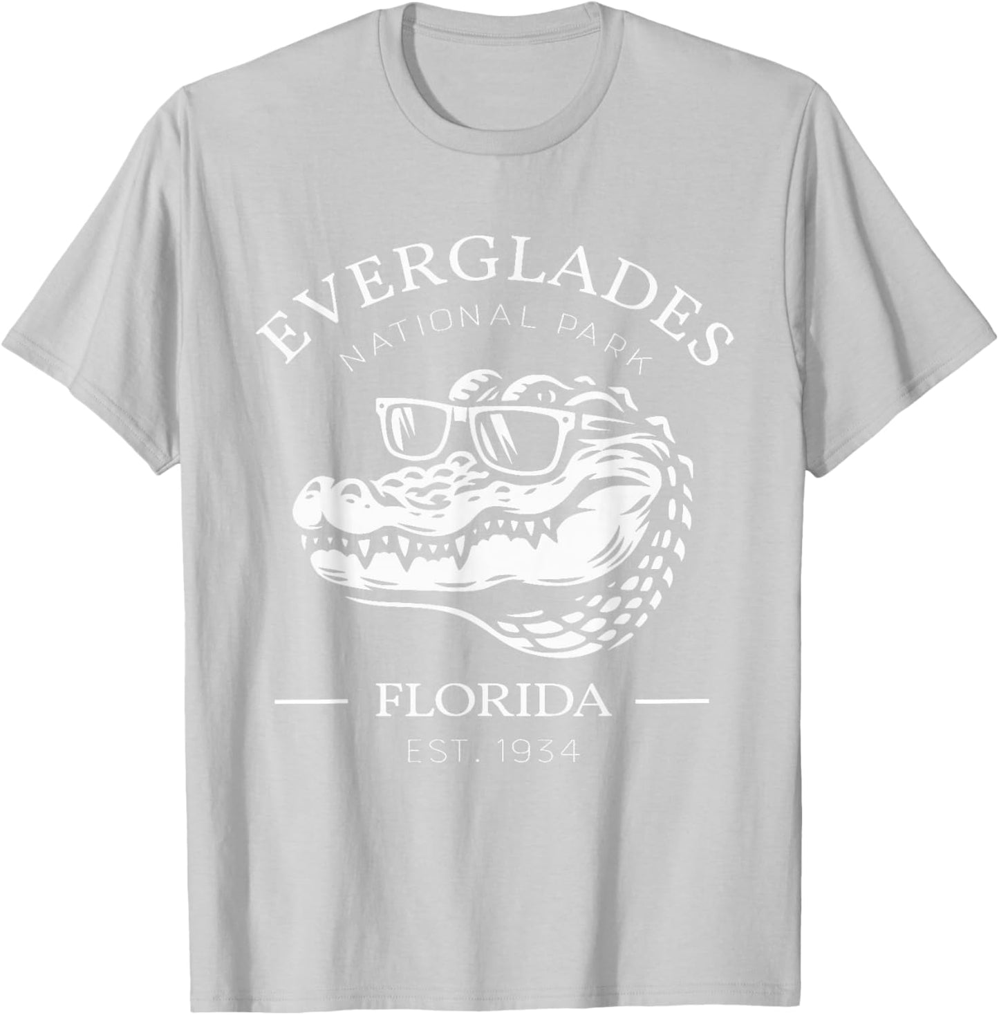 Retro Everglades National Park Alligators Crocodile Florida T-Shirt - T-Shirt | Ash