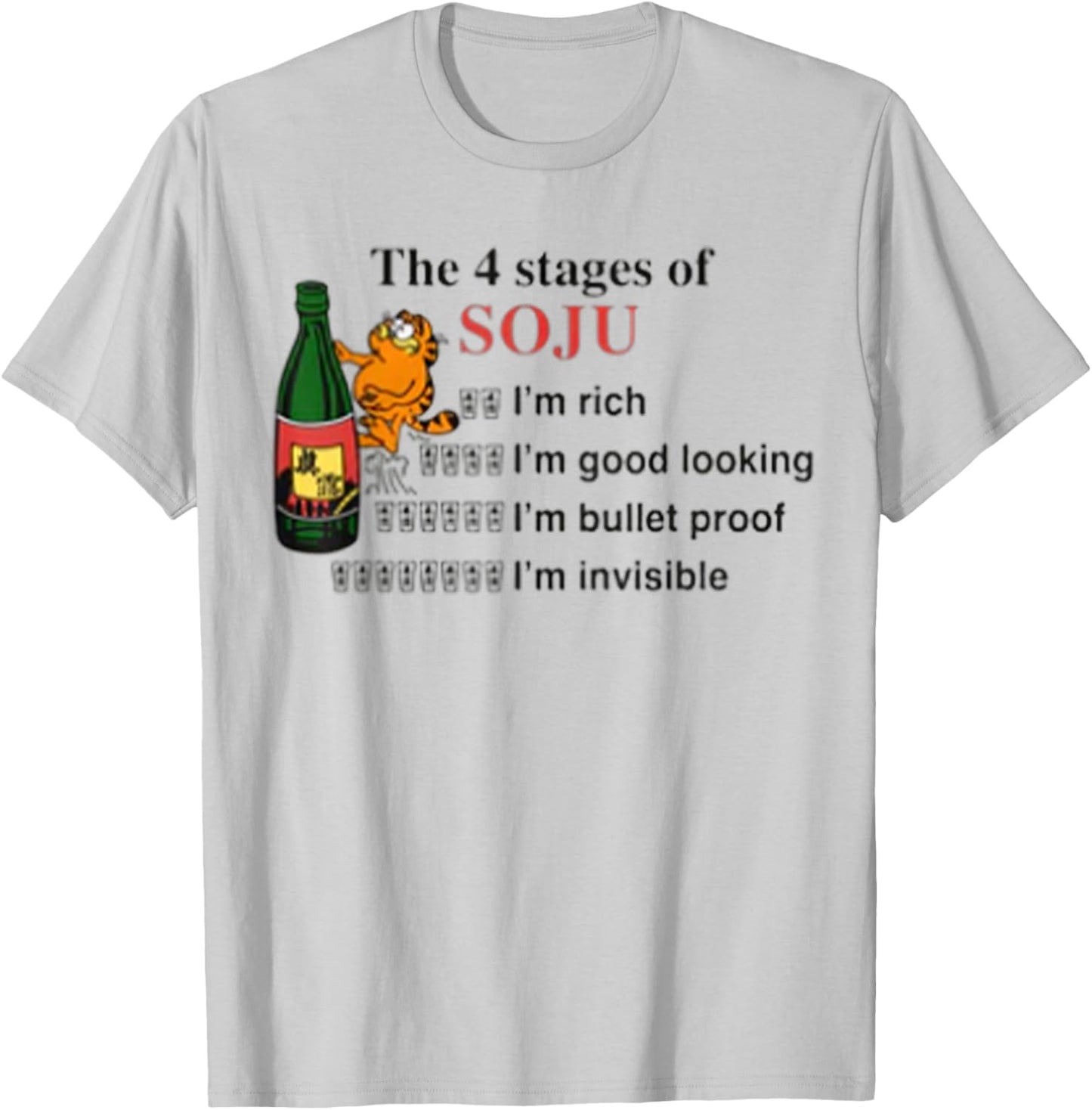 The 4 Stages of Soju, The 4 Stages of Soju T-Shirt - T-Shirt | Ash