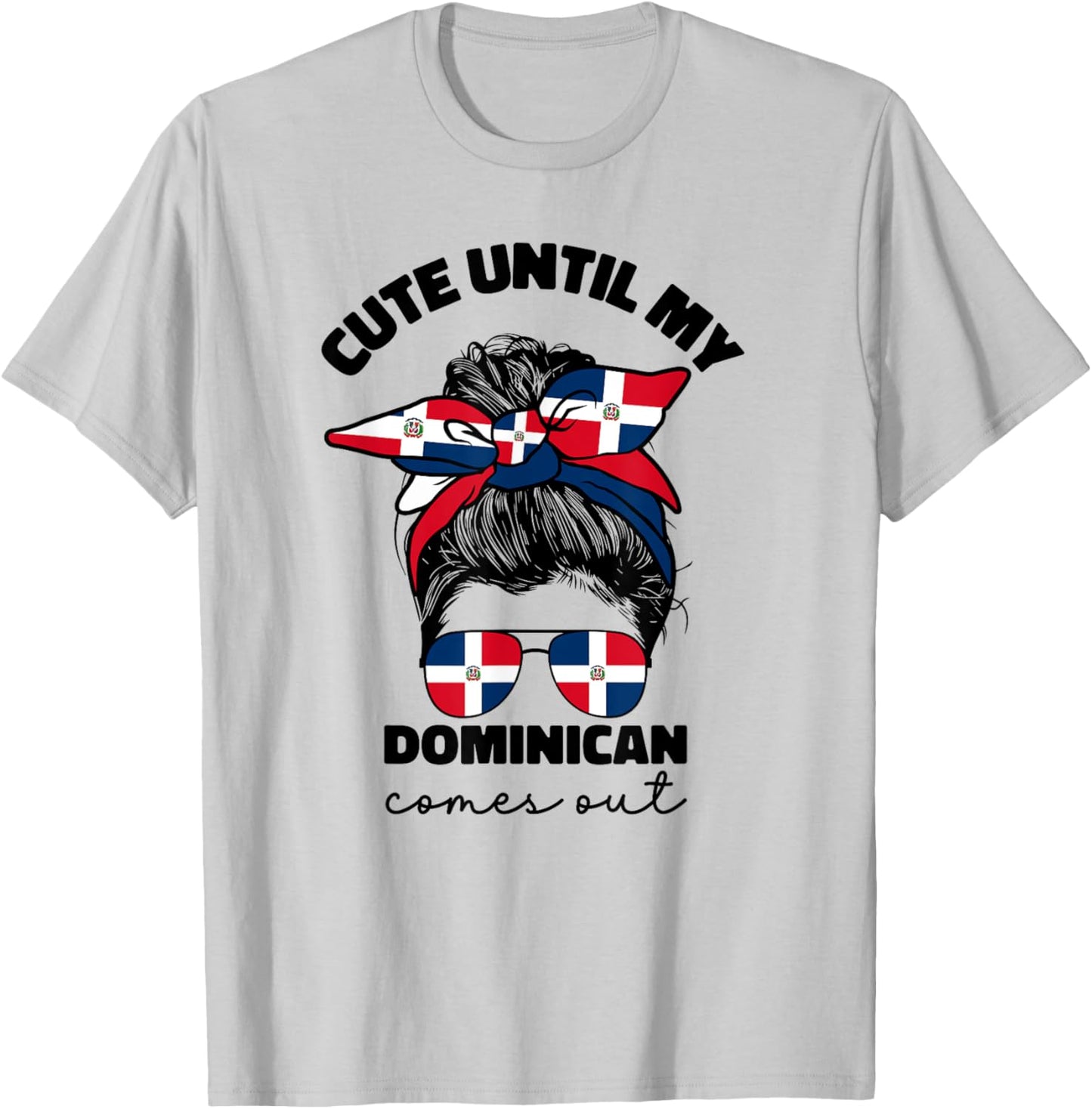 Cute Dominican Girl Women Republica Dominicana Flag Republic T-Shirt - T-Shirt | Ash