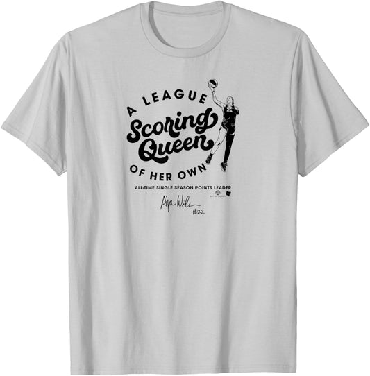A'ja Wilson - Scoring Queen - Las Vegas Basketball T-Shirt - T-Shirt | Ash