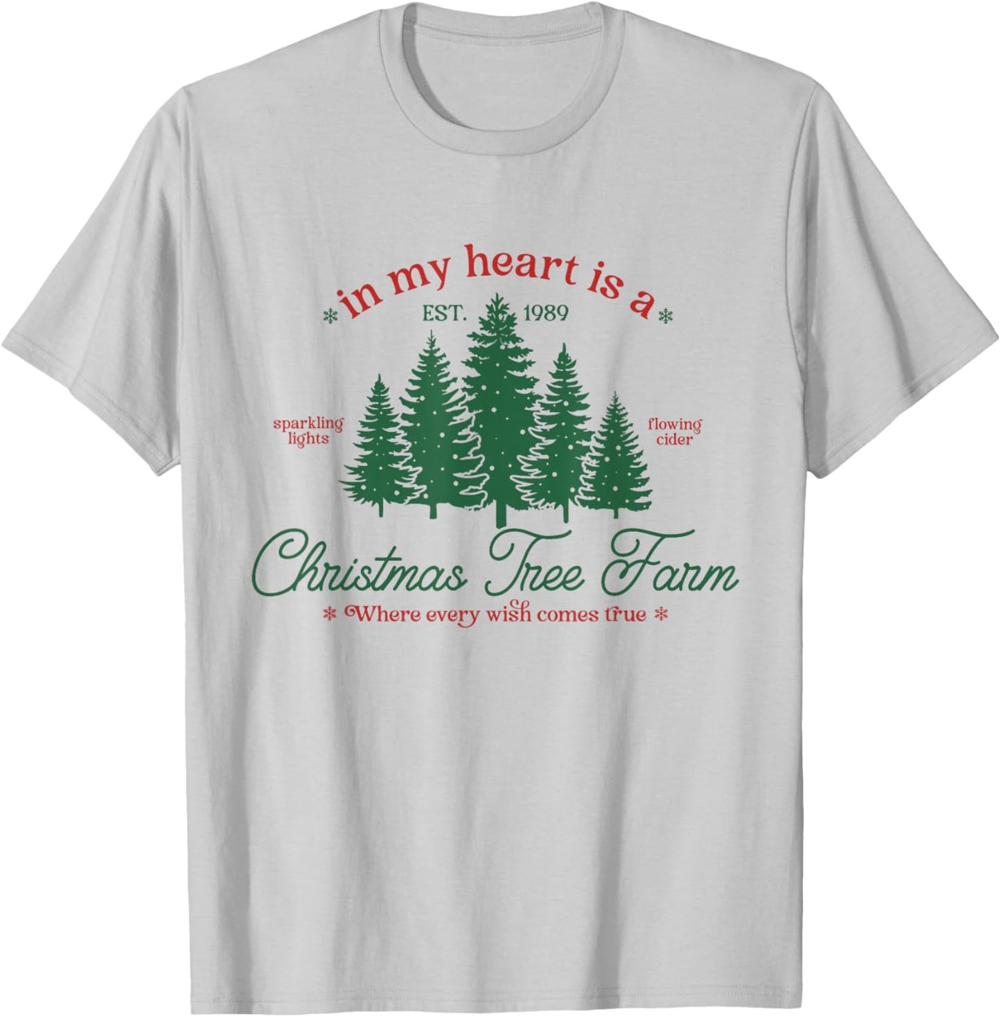 In My Heart Is A Christmas Xmas Tree Farm Vintage Clothing T-Shirt - T-Shirt | Ash