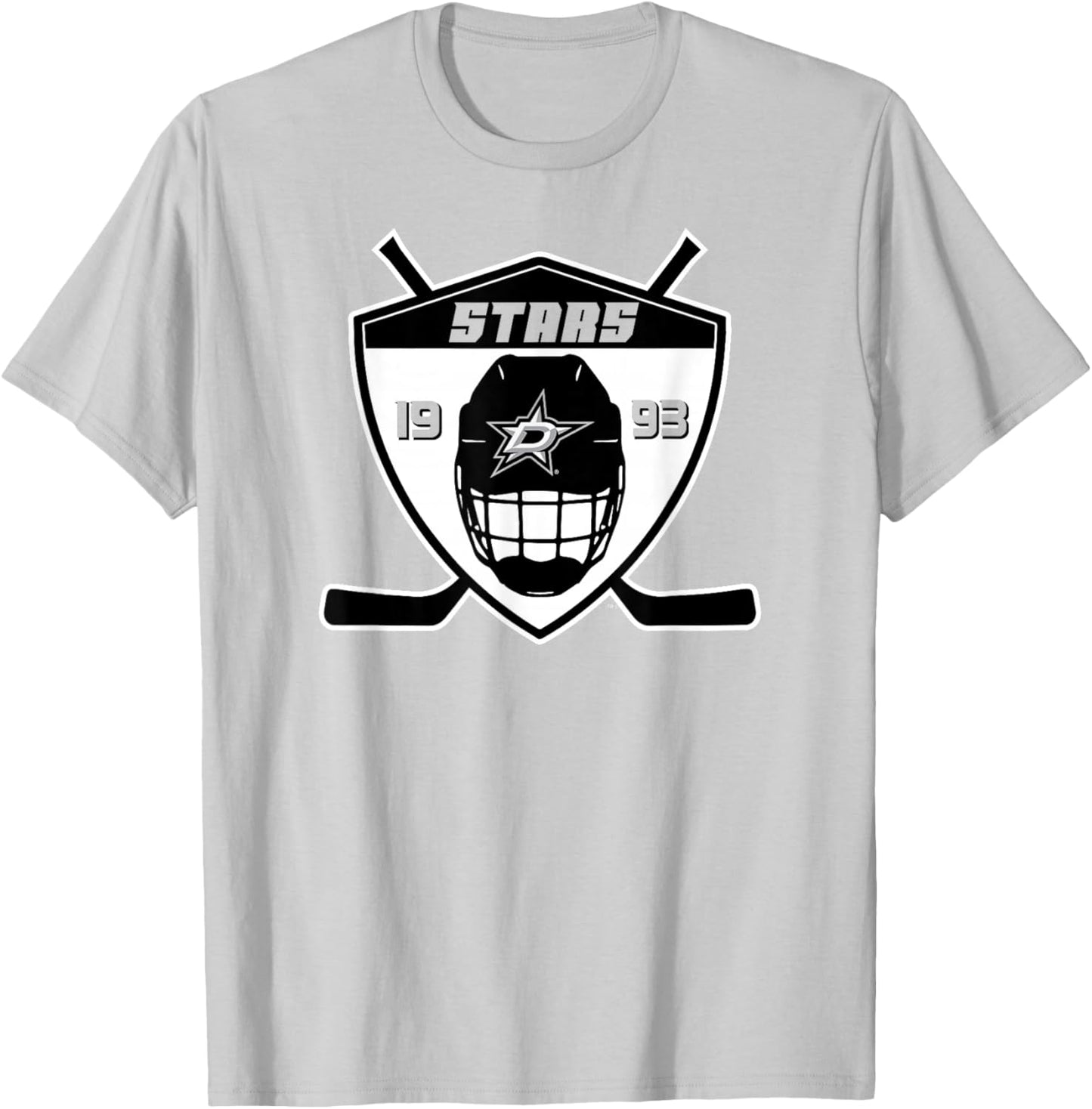 Dallas Stars Shield Green Officially Licensed T-Shirt - T-Shirt | Ash