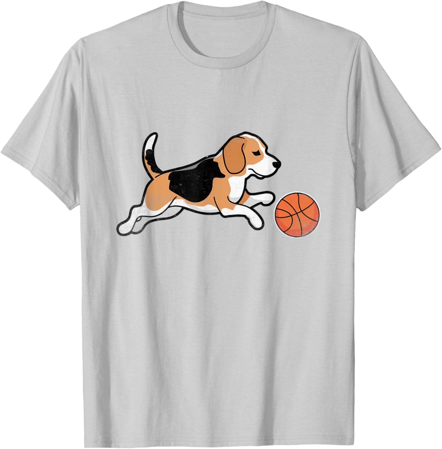 Beagle Playing Basketball Beagles Dog T-Shirt - T-Shirt | Ash