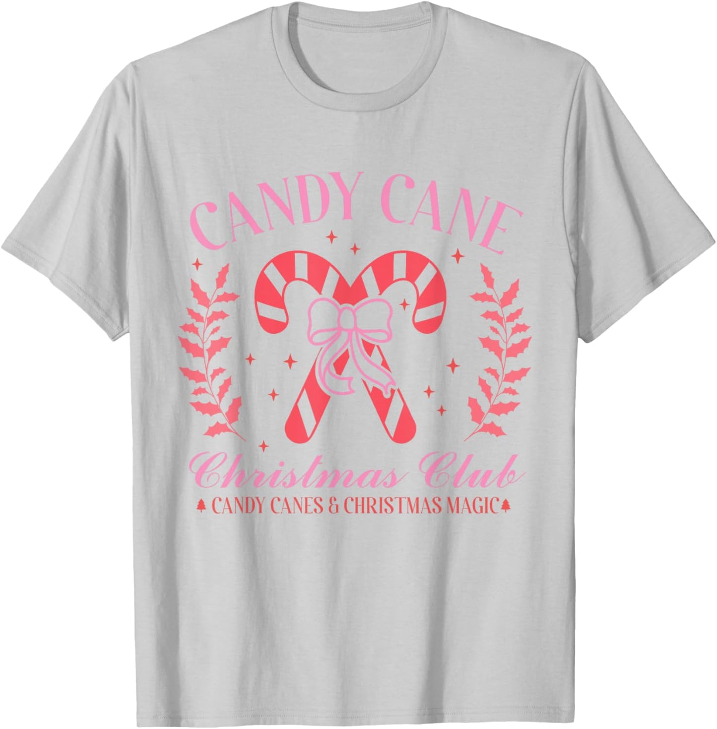 Candy Cane Christmas Club Shirt Festive Holiday Candy Canes T-Shirt - T-Shirt | Ash