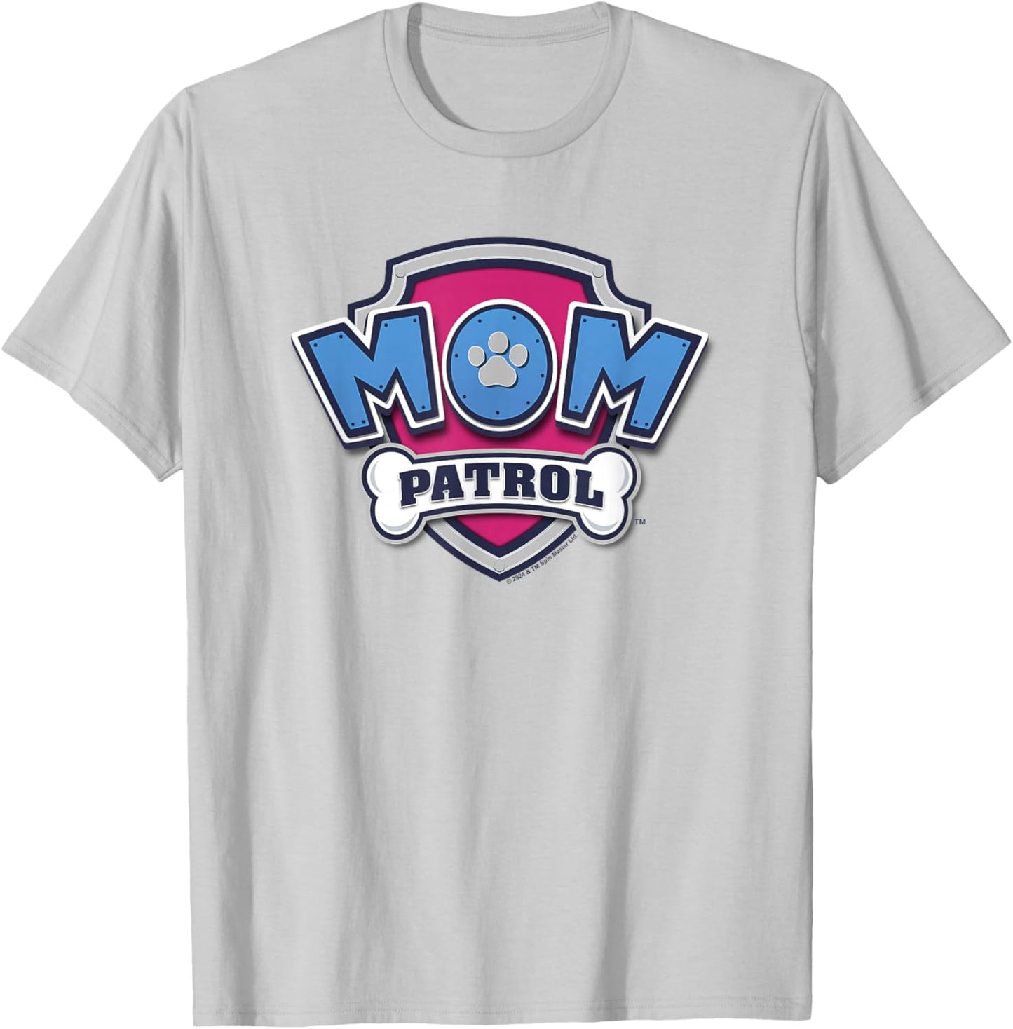 PAW Patrol Mother's Day Mom Patrol Badge T-Shirt - T-Shirt | Ash