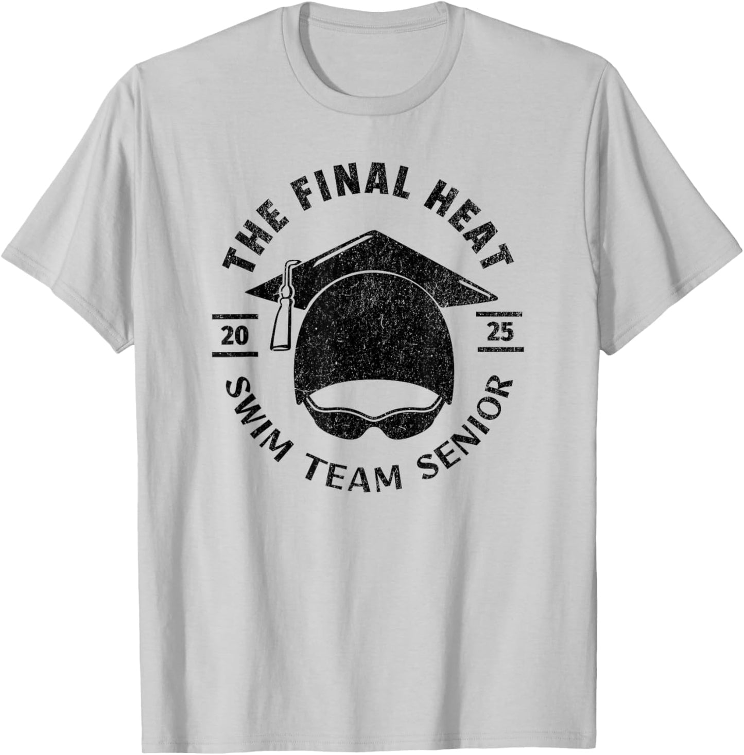 Swim Senior 2025 Graduation Cap T-Shirt - T-Shirt | Ash