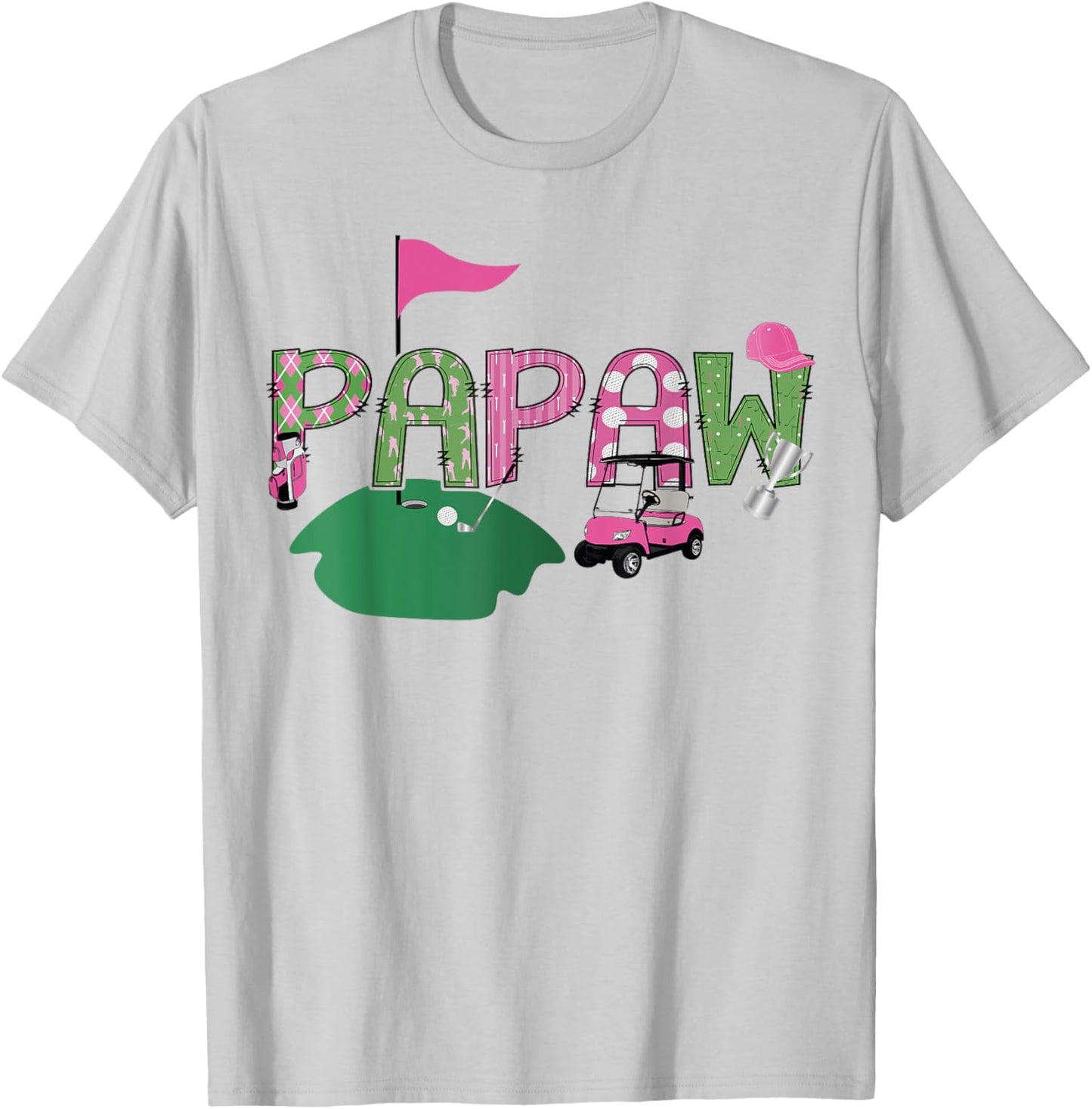 Golf Papaw Hole In One Golf 1St Birthday Party T-Shirt - T-Shirt | Ash