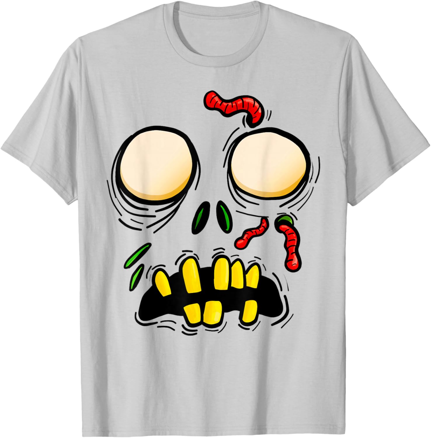 Zombie Face Halloween Costume Matching Family Men Women Kids T-Shirt - T-Shirt | Ash