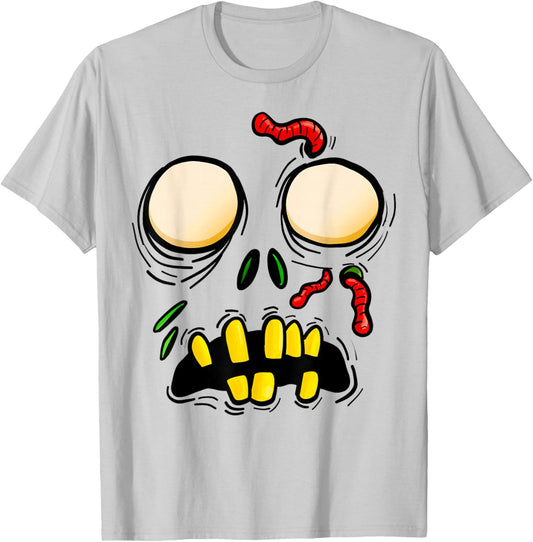 Zombie Face Halloween Costume Matching Family Men Women Kids T-Shirt - T-Shirt | Ash