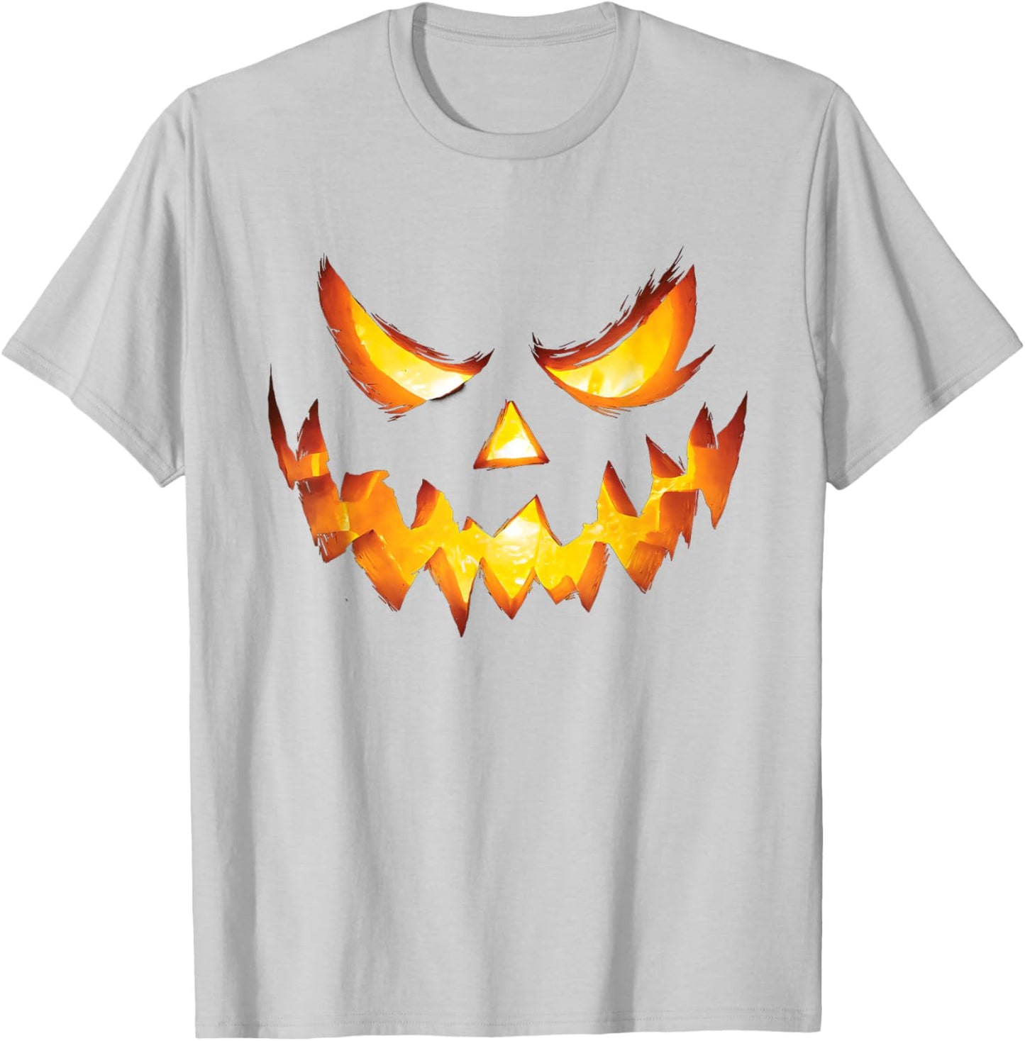 Jack O Lantern Scary Carved Pumpkin Face Halloween Costume T-Shirt - T-Shirt | Ash