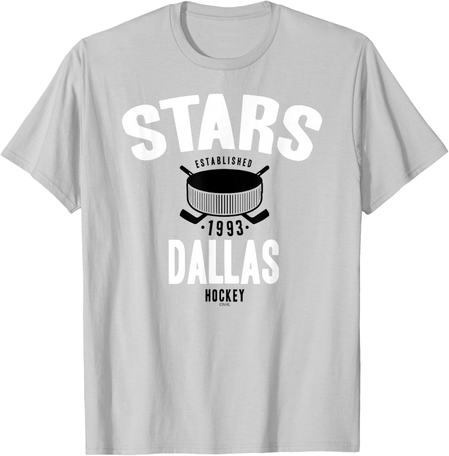 Dallas Stars Hockey Puck Green Officially Licensed T-Shirt - T-Shirt | Ash