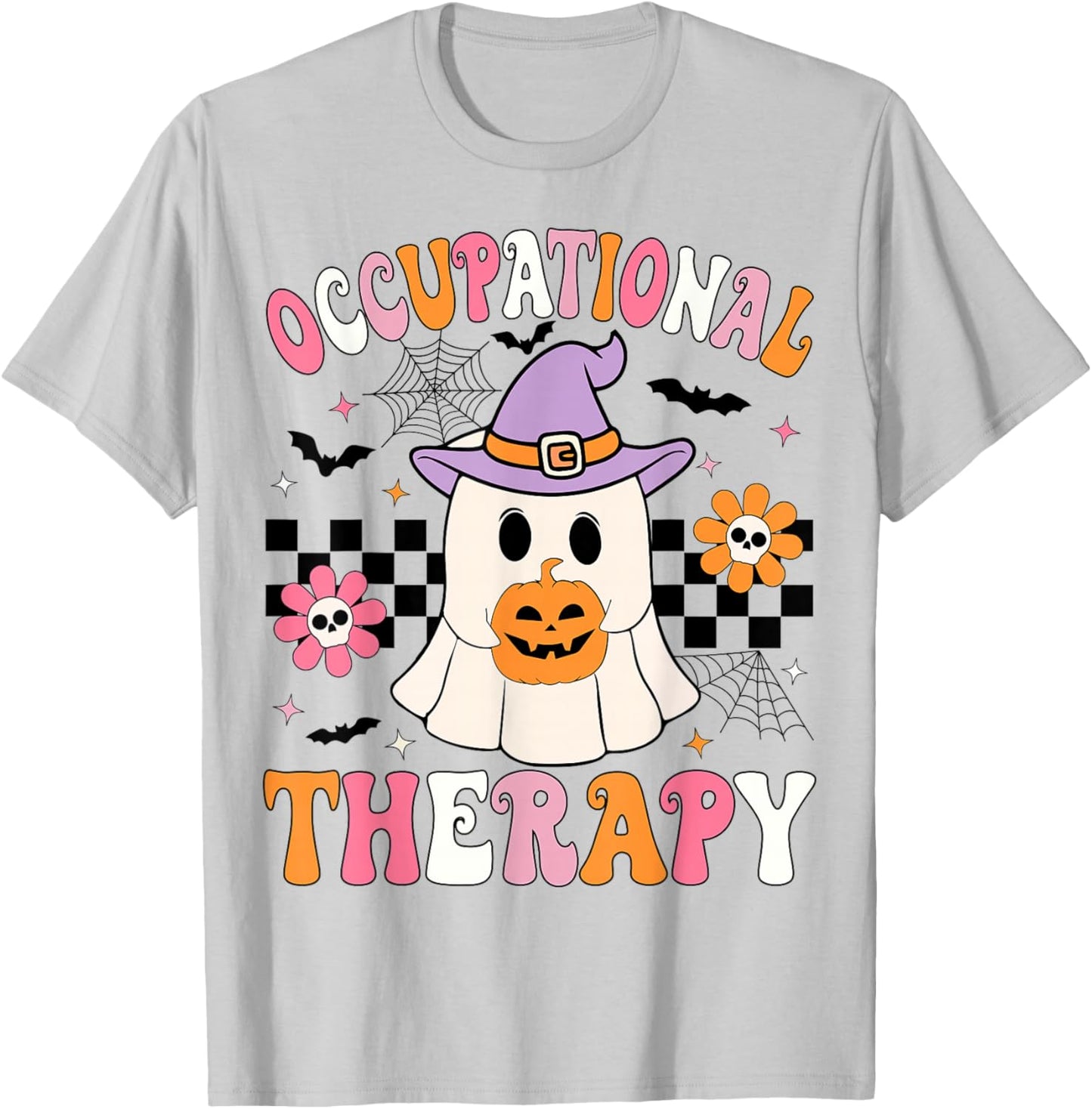 Groovy OT Halloween Occupational Therapy Halloween OT Ghost T-Shirt - T-Shirt | Ash