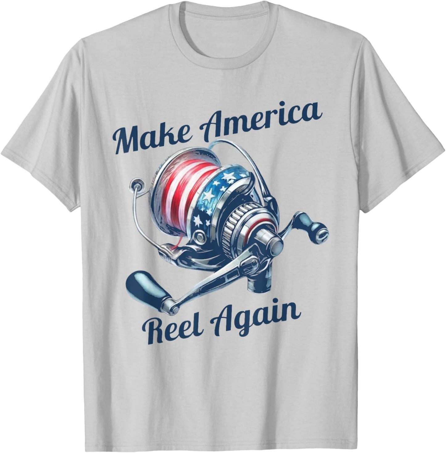 Make America Reel Again Funny Fishing T-Shirt - T-Shirt | Ash