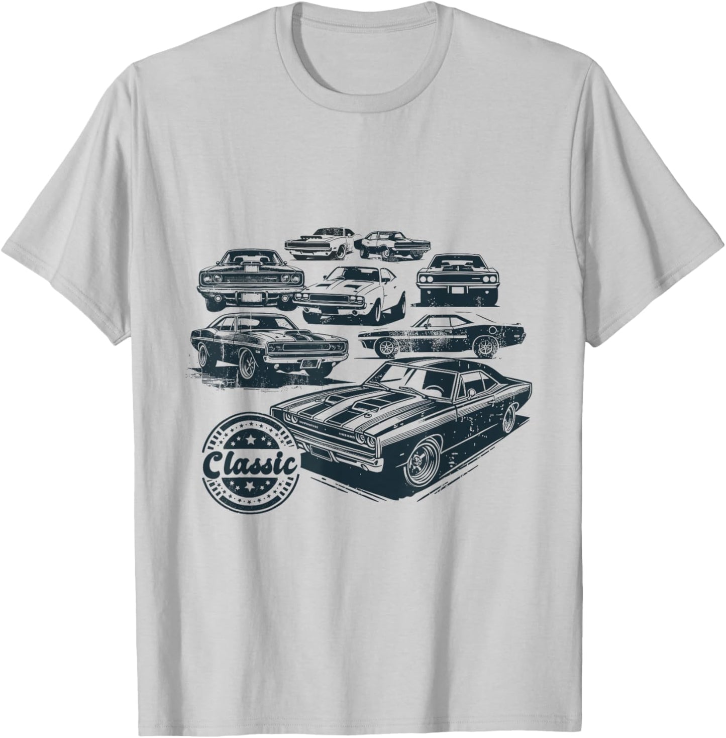 Classic Car Collection Vintage Muscle Cars T-Shirt - T-Shirt | Ash
