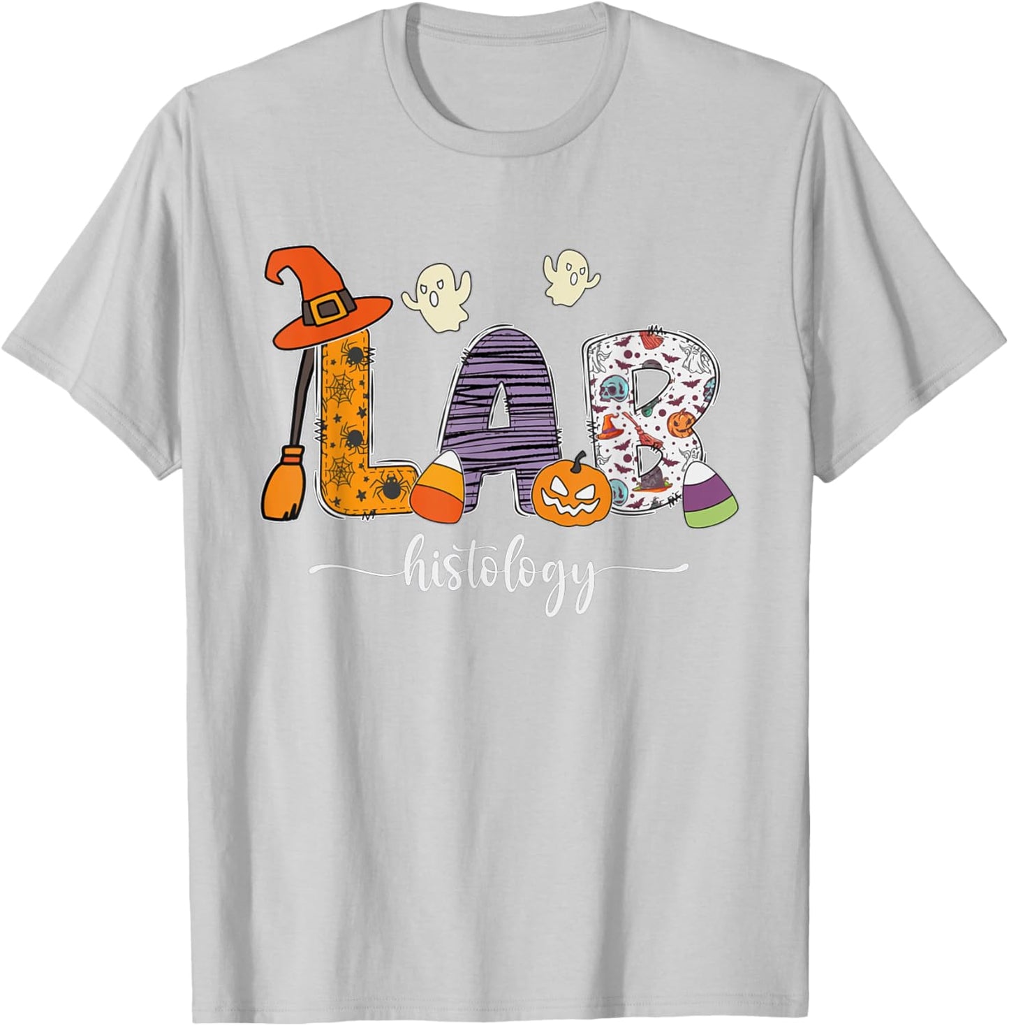 Lab Histology Halloween Phlebotomist Medical Lab Science T-Shirt - T-Shirt | Ash