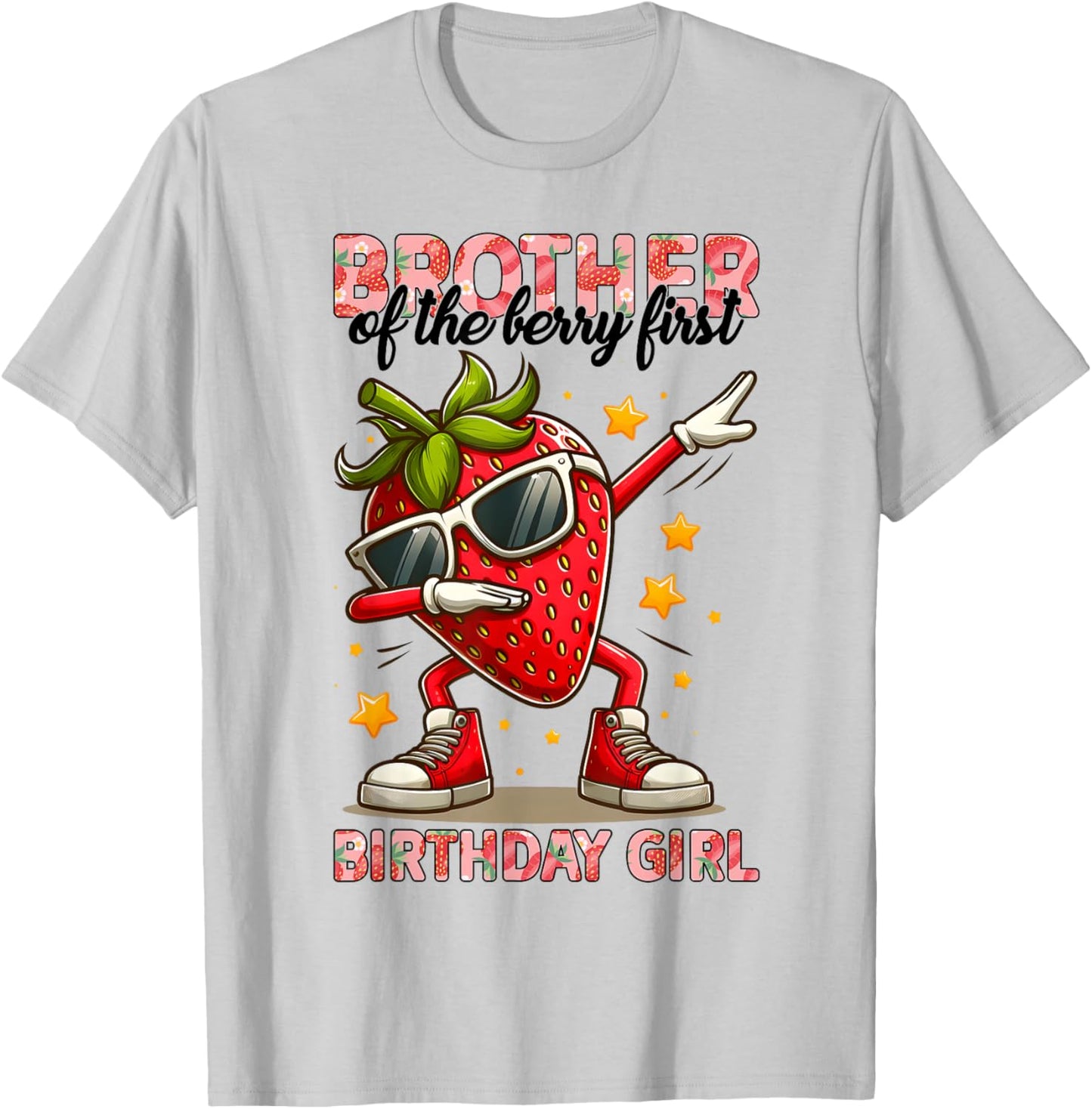 Brother of the Berry Sweet One Strawberry First Birthday 1st T-Shirt - T-Shirt | Ash