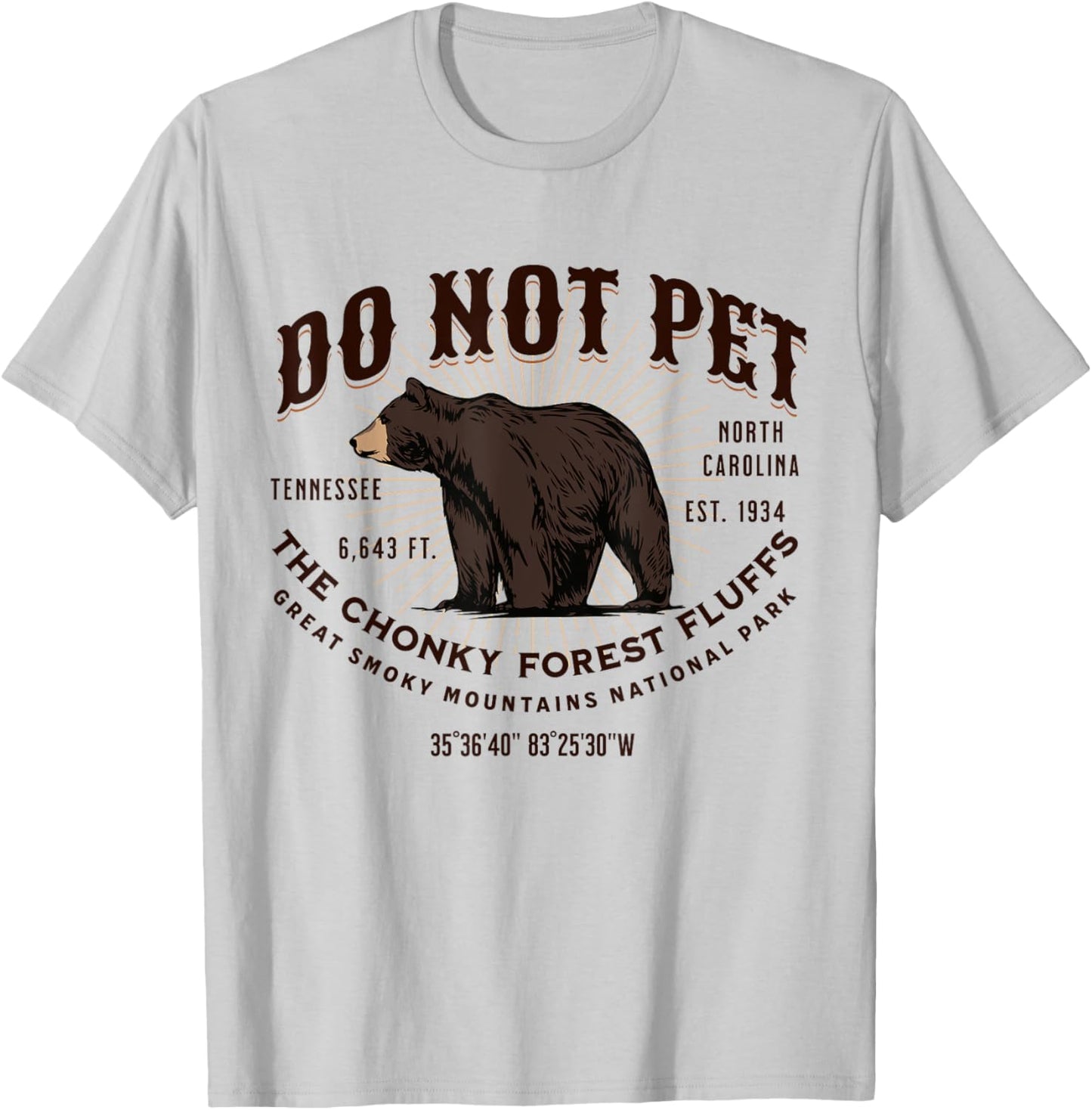 Great Smoky Mountains National Park Black Bear Funny T-Shirt - T-Shirt | Ash