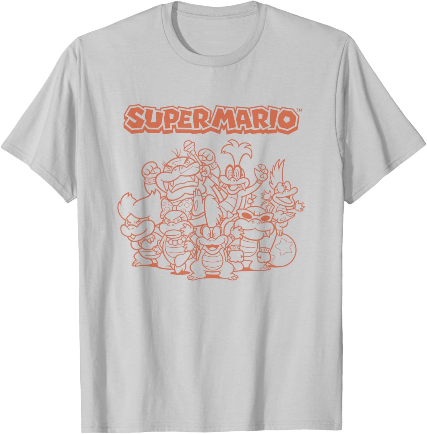 Super Mario Bros Big Koopa Group Shot T-Shirt - T-Shirt | Ash