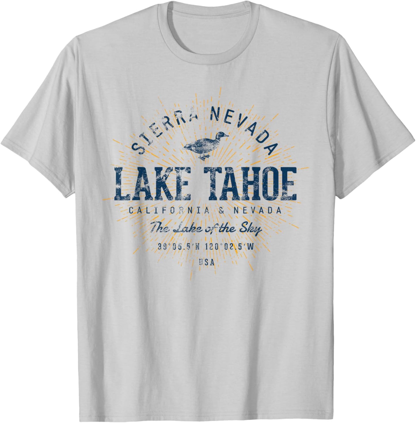 Retro Style Vintage Lake Tahoe T-Shirt - T-Shirt | Ash