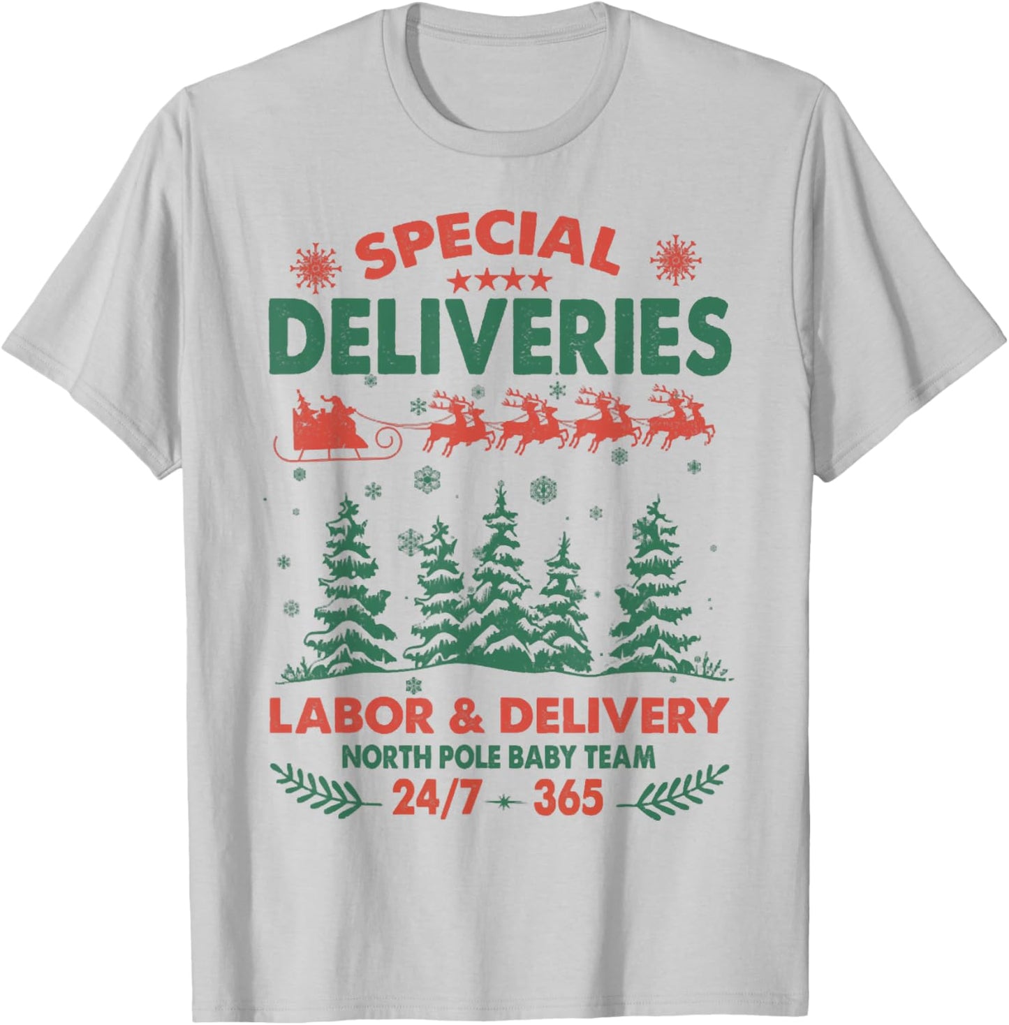 Special Deliveries Nurse, Labor And Delivery Nurse Christmas T-Shirt - T-Shirt | Ash