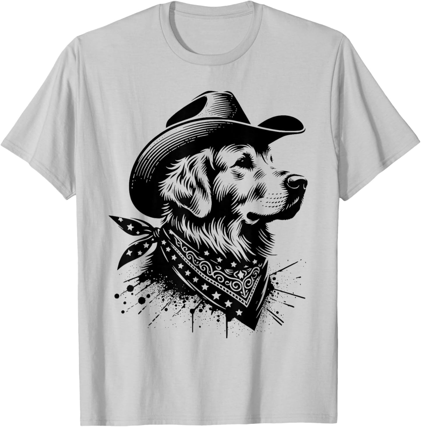 Funny Golden Retriever Cowboy Vintage Western Dog Lover T-Shirt - T-Shirt | Ash