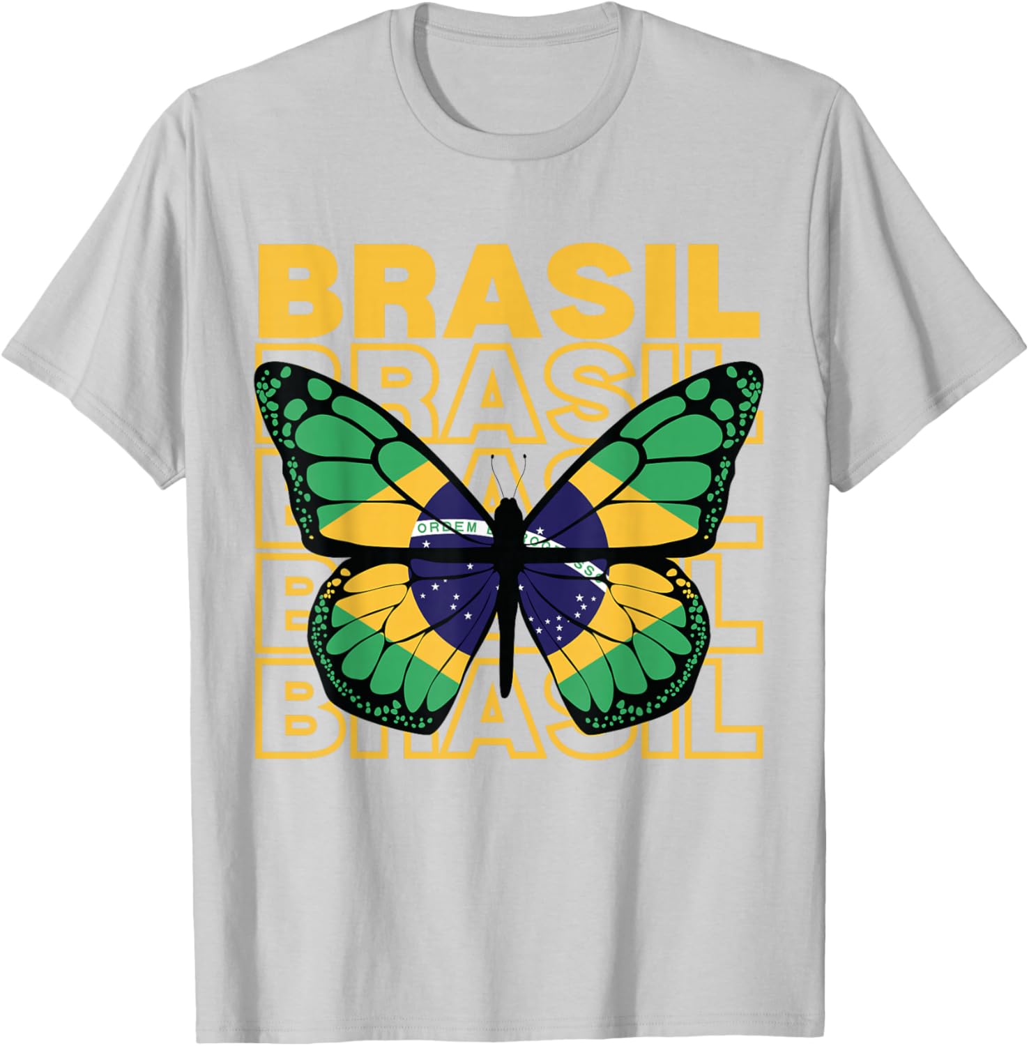 Brazil Butterfly, Brazilian Woman, Brazilian Girl, Brasil T-Shirt - T-Shirt | Ash