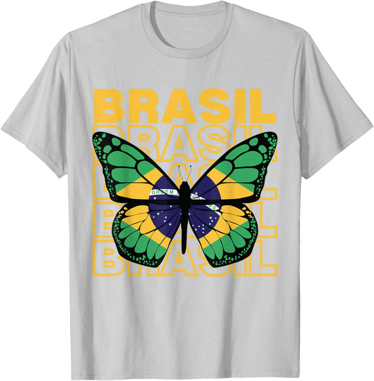 Brazil Butterfly, Brazilian Woman, Brazilian Girl, Brasil T-Shirt - T-Shirt | Ash