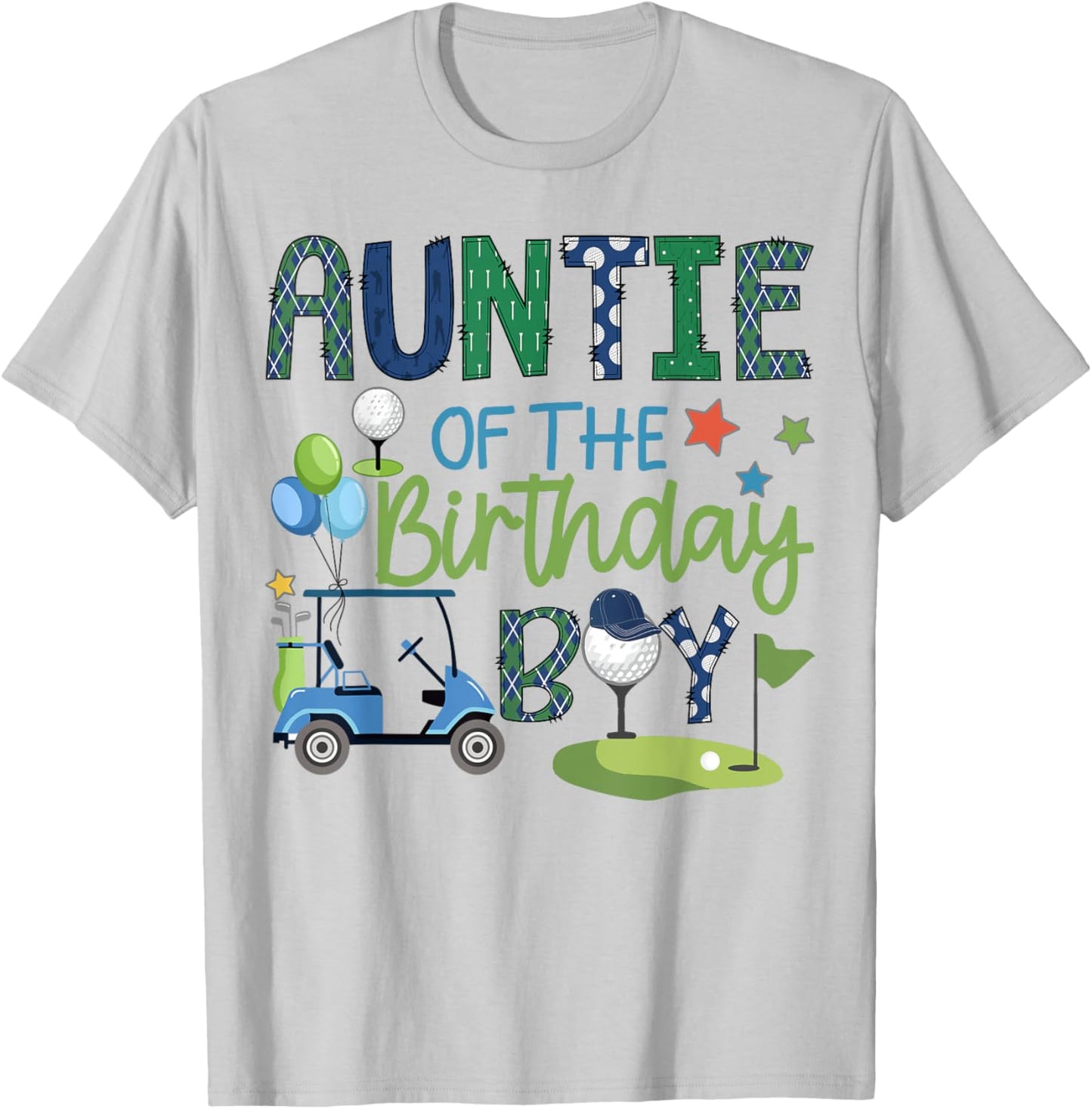 Auntie Of The Birthday Boy Hole in One Golf Sport T-Shirt - T-Shirt | Ash