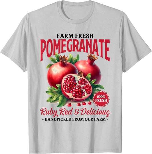 Pomegranate Farmer's Market Farm Fresh Pomegranate Lover T-Shirt - T-Shirt | Ash