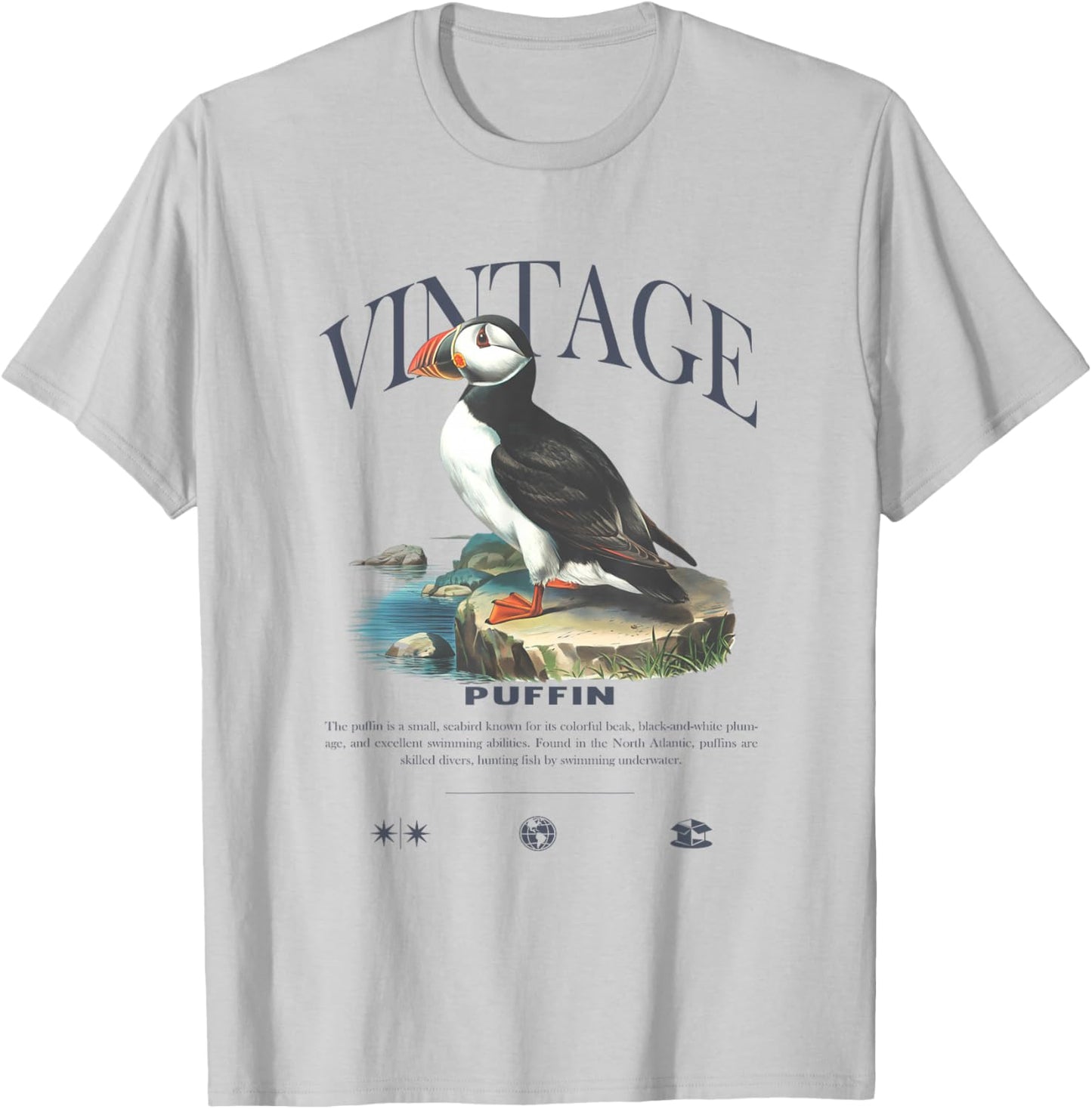 Puffin Vintage T-Shirt - T-Shirt | Ash