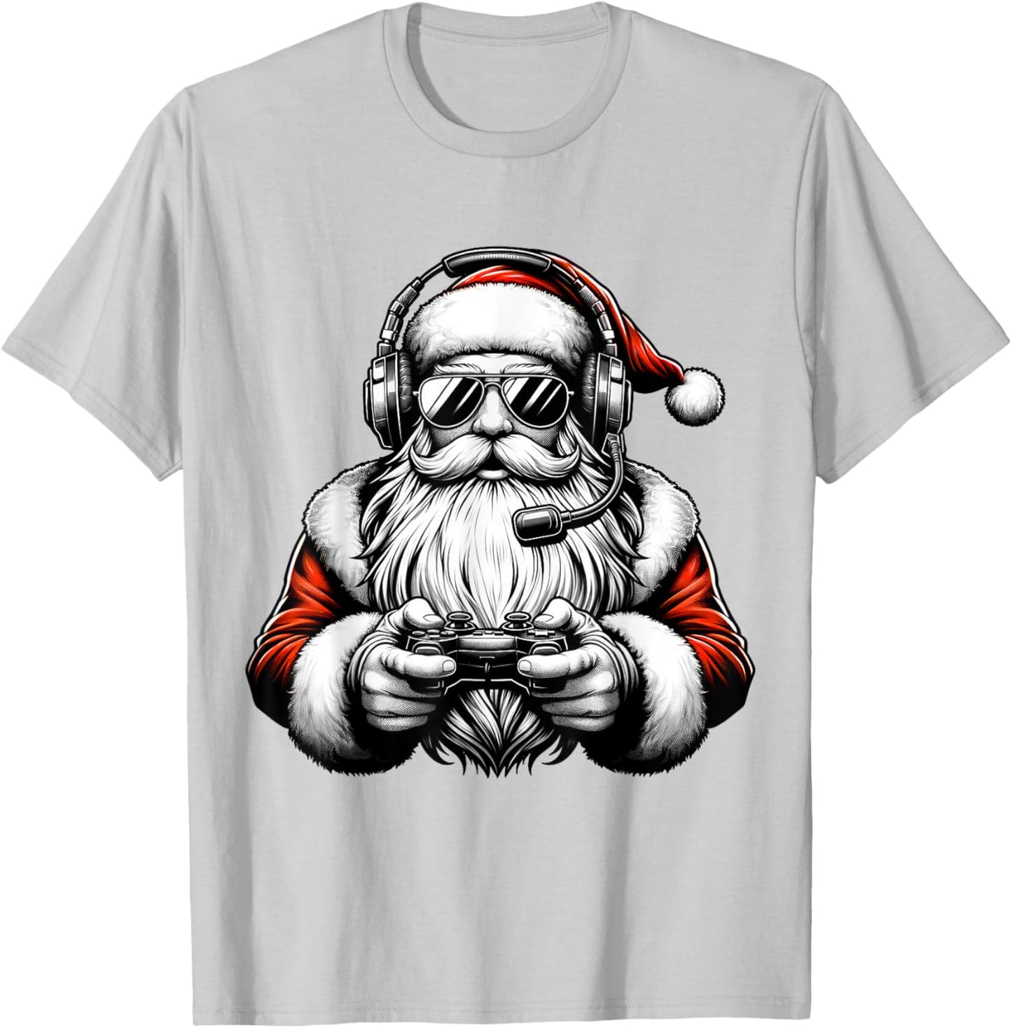 Christmas Gamer Boys Video Game Santa Xmas T-Shirt - T-Shirt | Ash