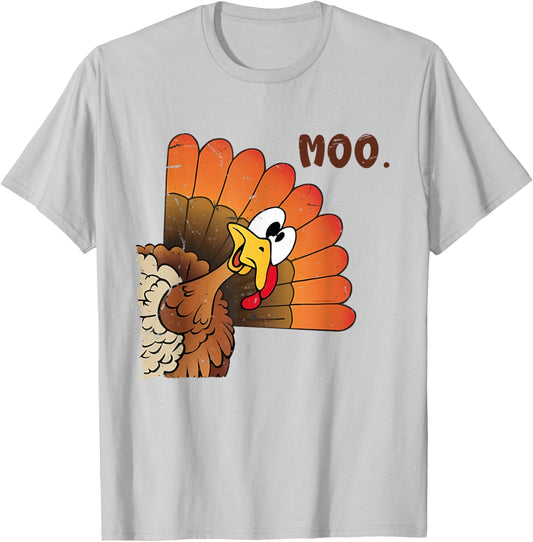 Funny Thanksgiving Cute Turkey Moo I'm A Cow Men Women Kids T-Shirt - T-Shirt | Ash