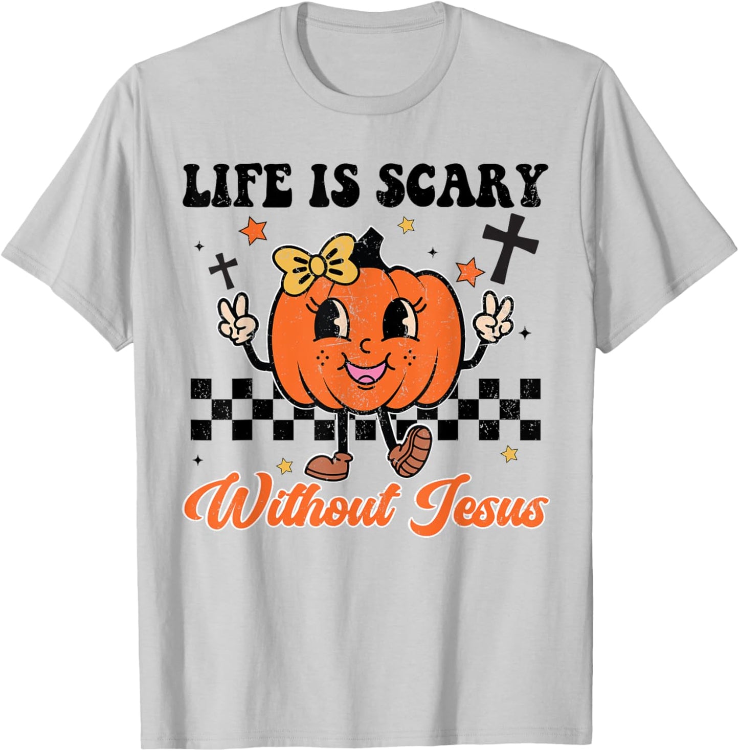 Life Is Scary Without Jesus Girl Toddler Christian Halloween T-Shirt - T-Shirt | Ash