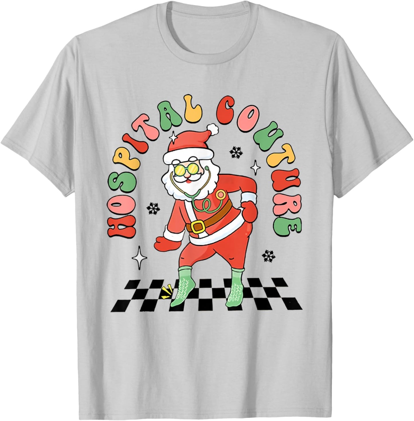 Non Slip Socks Emergency Room Hospital Couture Socks Xmas T-Shirt - T-Shirt | Ash