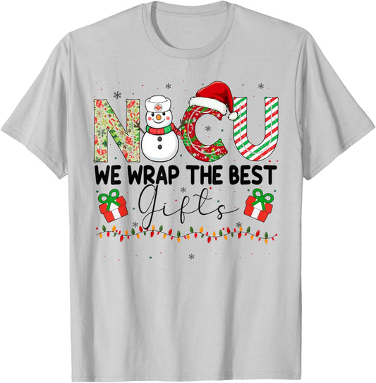 NICU Nurse Christmas Neonatal Intensive Care Unit Ugly Xmas T-Shirt - T-Shirt | Ash