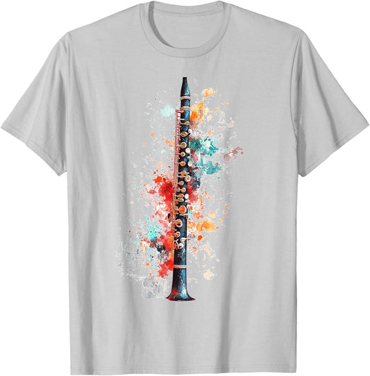 Clarinet Music Instrument Graphic Illustration Clarinet T-Shirt - T-Shirt | Ash