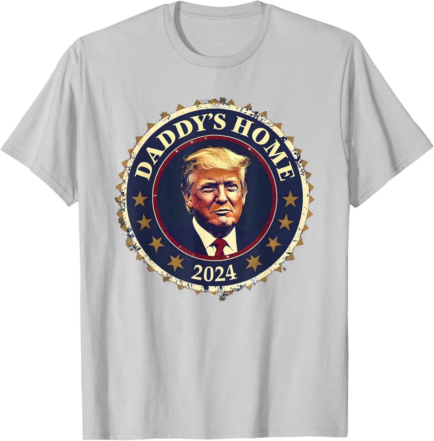 Funny DADDY'S HOME 2024 Trump Took America Is Back Christmas T-Shirt - T-Shirt | Ash