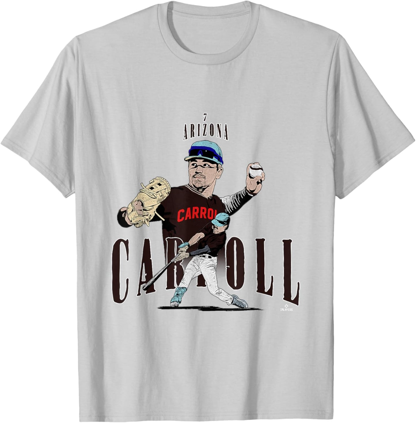 Corbin Carroll | Arizona Baseball Players | MLBCCL3002 T-Shirt - T-Shirt | Ash