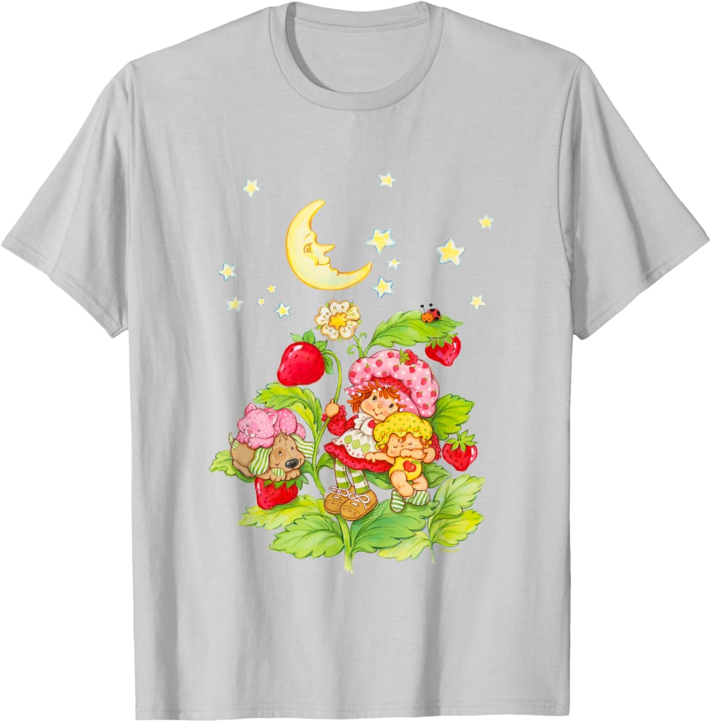 Strawberry Shortcake Cute Strawberry Garden Group Shot Logo T-Shirt - T-Shirt | Ash