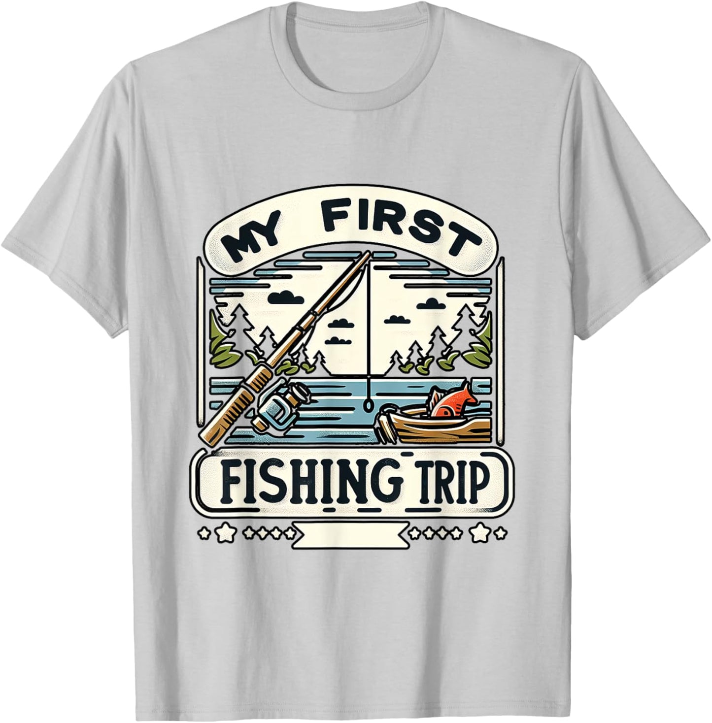 My First Fishing Trip. T-Shirt - T-Shirt | Ash