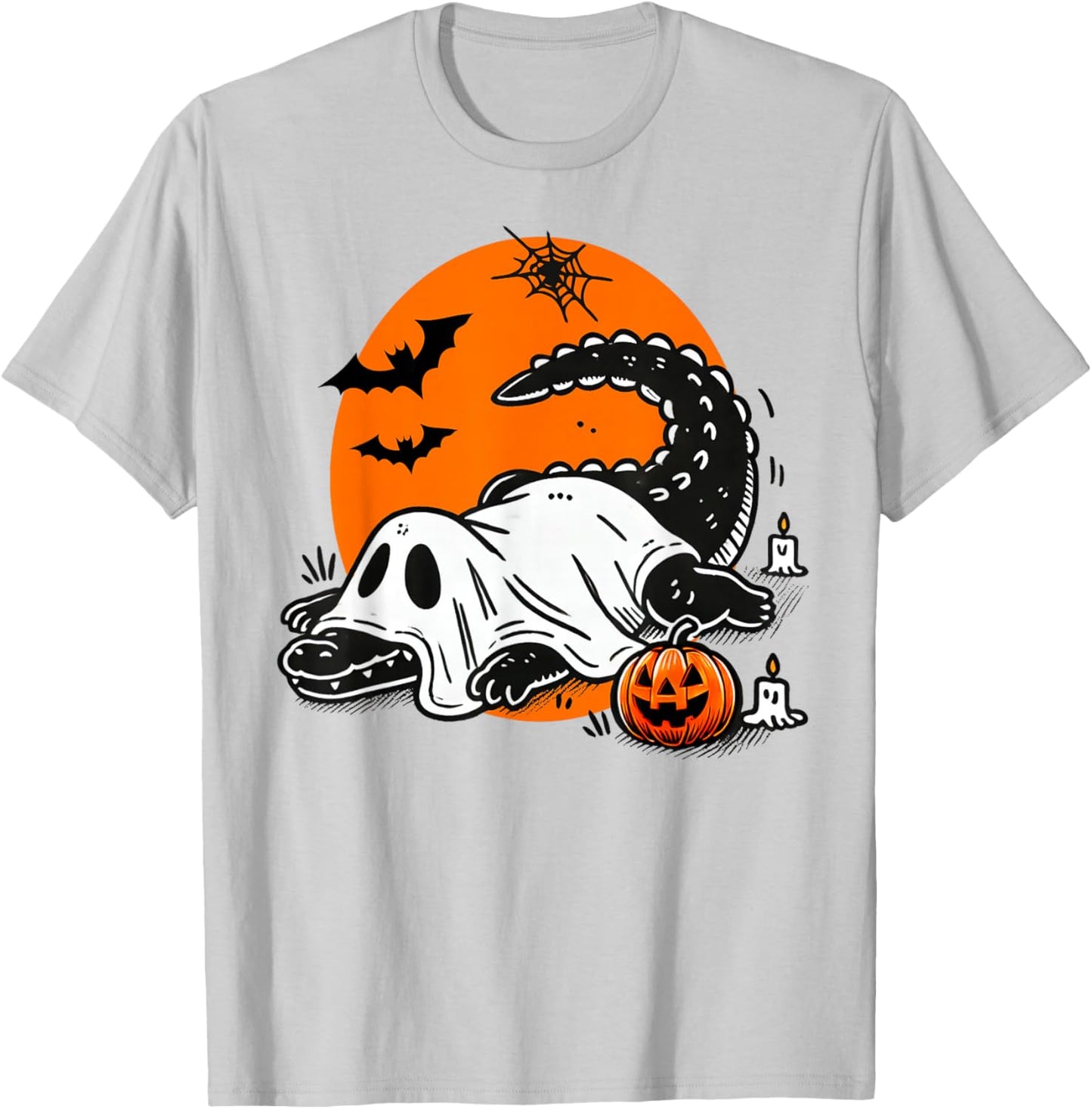 Funny Crocodile Ghost Costume Spooky Halloween Alligator T-Shirt - T-Shirt | Ash