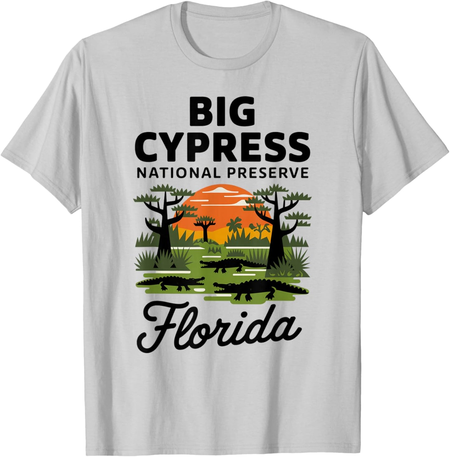 Vintage Nature Big Cypress National Park Florida T-Shirt - T-Shirt | Ash