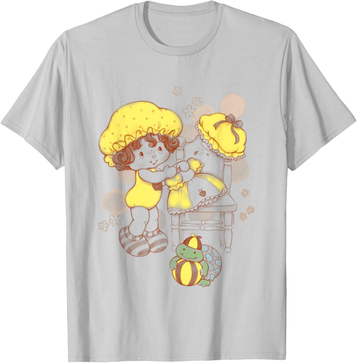 Strawberry Shortcake Cute Apple Dumplin Retro Chest Logo T-Shirt - T-Shirt | Ash