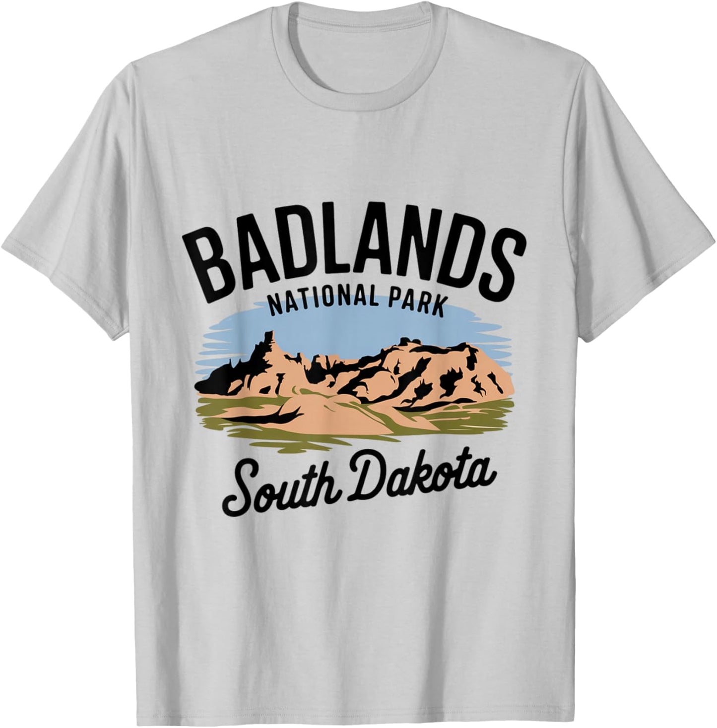 Hiking Camping Scenic South Dakota Badlands National Park T-Shirt - T-Shirt | Ash