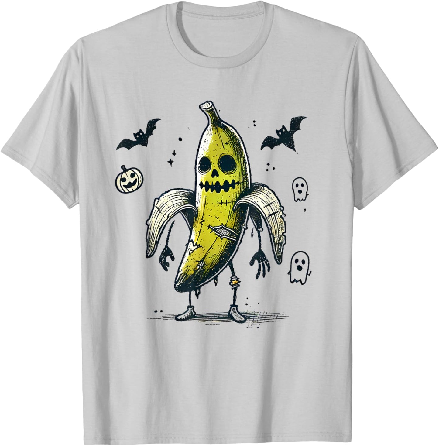 Halloween Banana Zombie Costume BanZomb Funny Halloween 2024 T-Shirt - T-Shirt | Ash