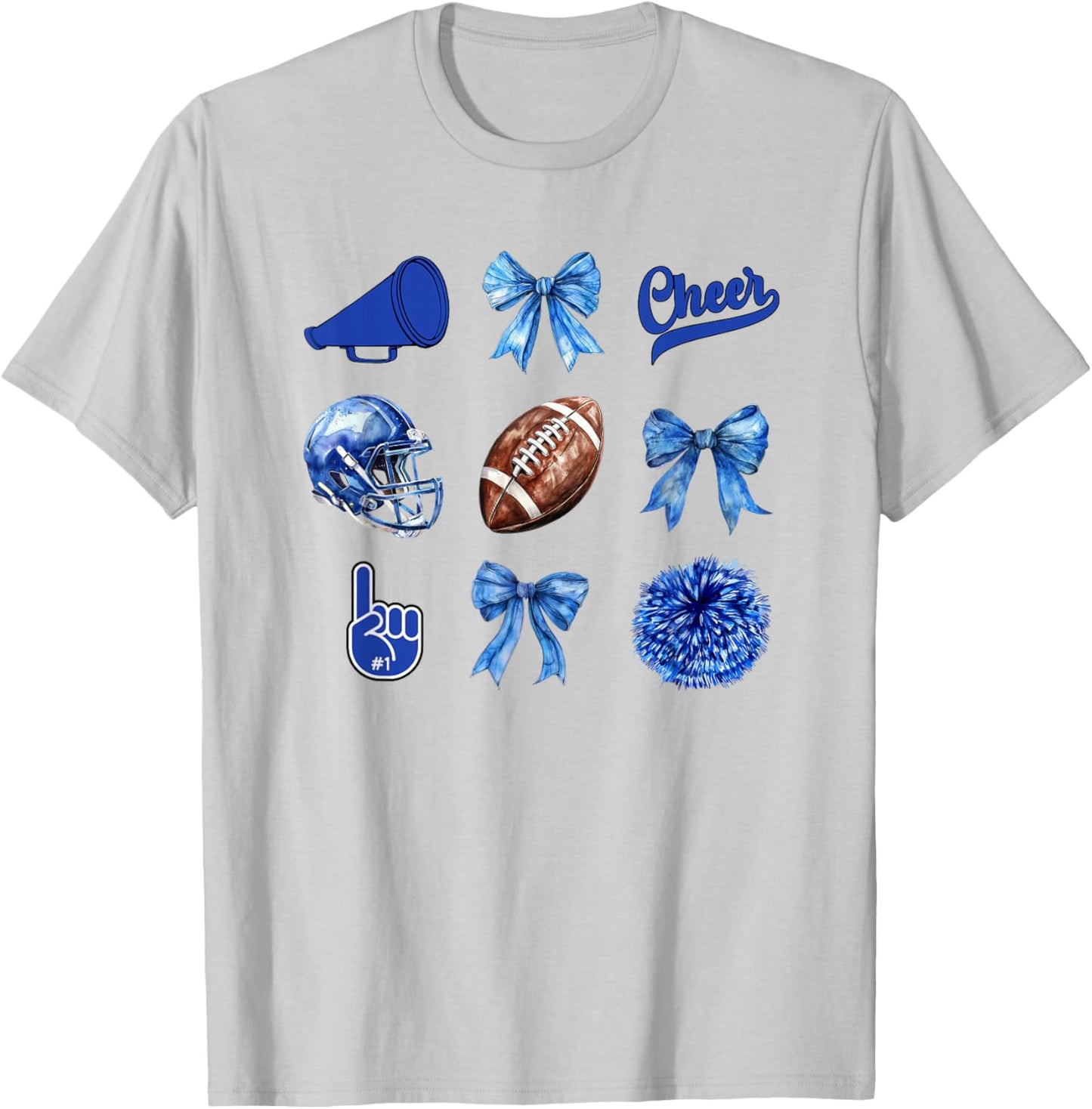 Football Coquette Bow Football Mom Game Day Women Girls Kids T-Shirt - T-Shirt | Ash