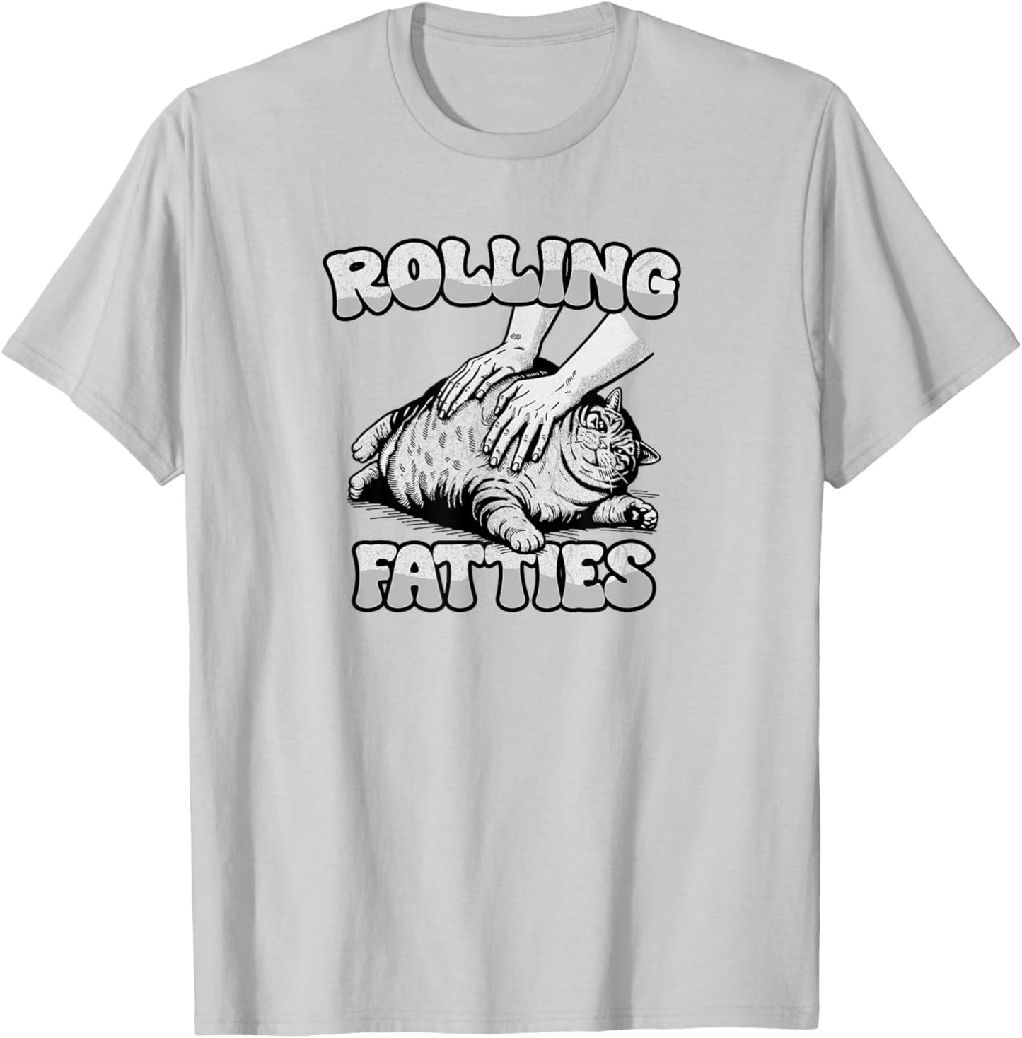 Rolling Fatties, Fat Cat T-Shirt - T-Shirt | Ash